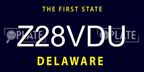 Z28VDU Delaware License Plate
