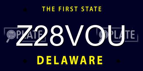 Z28VOU Delaware License Plate