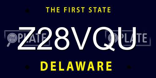 Z28VQU Delaware License Plate