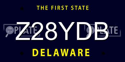 Z28YDB Delaware License Plate