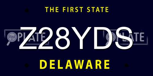 Z28YDS Delaware License Plate