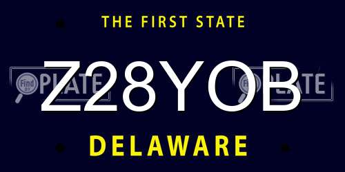 Z28YOB Delaware License Plate