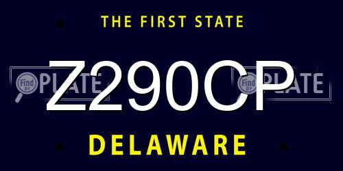 Z290CP Delaware License Plate