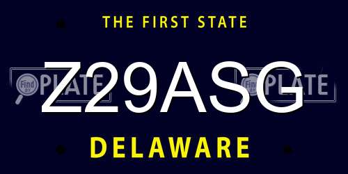 Z29ASG Delaware License Plate