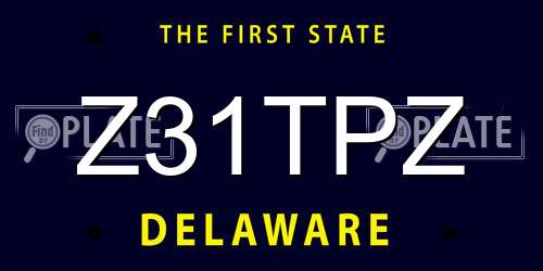 Z31TPZ Delaware License Plate