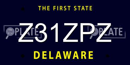 Z31ZPZ Delaware License Plate