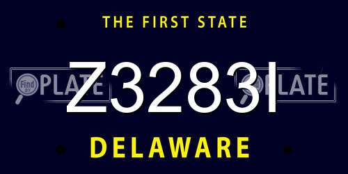 Z3283I Delaware License Plate