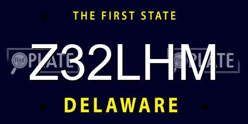 Z32LHM Delaware License Plate