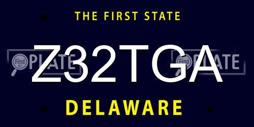 Z32TGA Delaware License Plate