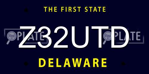 Z32UTD Delaware License Plate