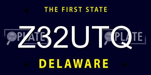 Z32UTQ Delaware License Plate