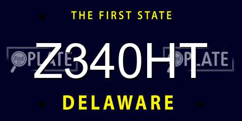 Z340HT Delaware License Plate