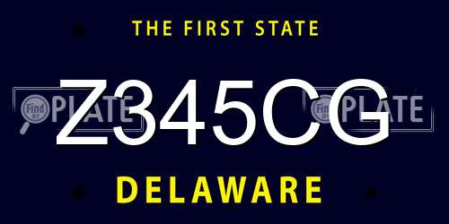 Z345CG Delaware License Plate