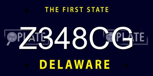 Z348CG Delaware License Plate
