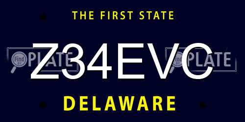 Z34EVC Delaware License Plate