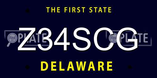 Z34SCG Delaware License Plate