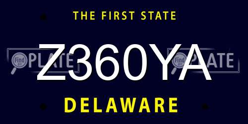 Z360YA Delaware License Plate