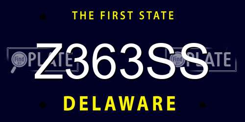 Z363SS Delaware License Plate