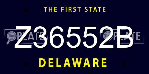 Z36552B Delaware License Plate