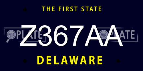 Z367AA Delaware License Plate
