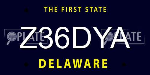 Z36DYA Delaware License Plate