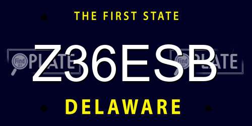 Z36ESB Delaware License Plate