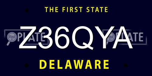Z36QYA Delaware License Plate