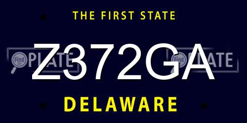 Z372GA Delaware License Plate