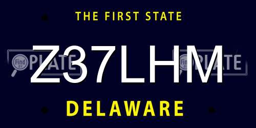 Z37LHM Delaware License Plate