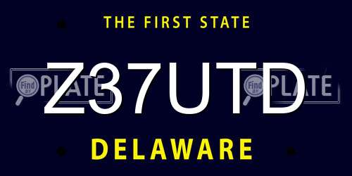 Z37UTD Delaware License Plate