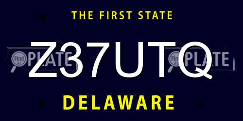 Z37UTQ Delaware License Plate