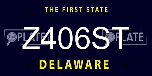Z406ST Delaware License Plate