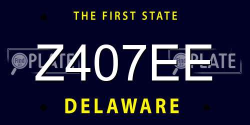Z407EE Delaware License Plate