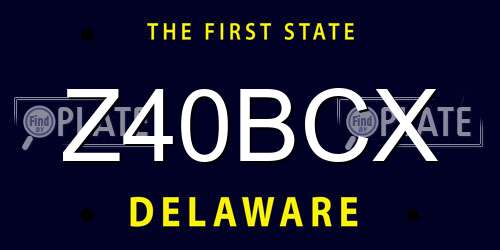 Z40BCX Delaware License Plate
