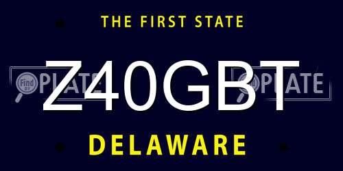 Z40GBT Delaware License Plate