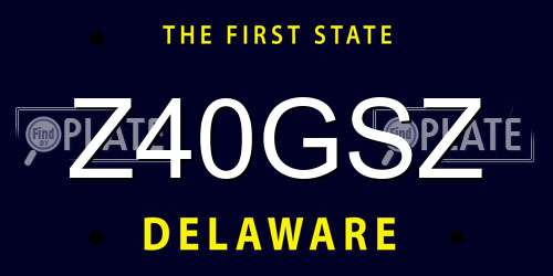 Z40GSZ Delaware License Plate