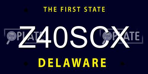Z40SCX Delaware License Plate
