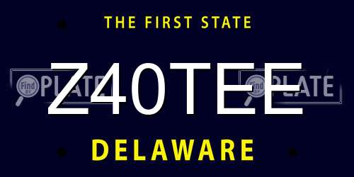 Z40TEE Delaware License Plate