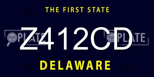 Z412CD Delaware License Plate