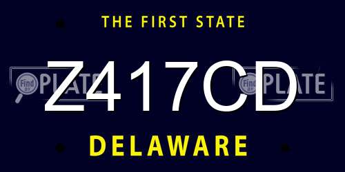 Z417CD Delaware License Plate
