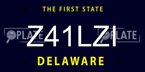 Z41LZI Delaware License Plate