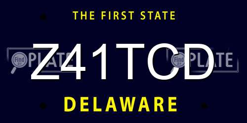 Z41TCD Delaware License Plate