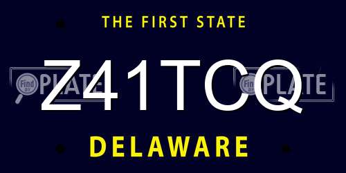 Z41TCQ Delaware License Plate