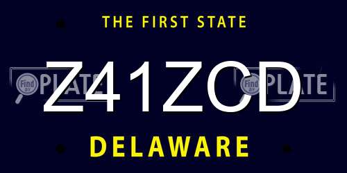 Z41ZCD Delaware License Plate