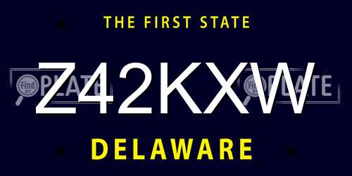 Z42KXW Delaware License Plate