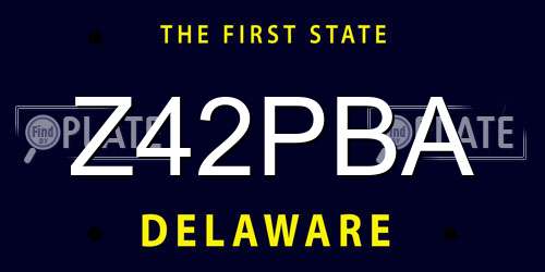 Z42PBA Delaware License Plate
