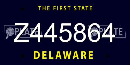 Z445864 Delaware License Plate
