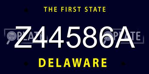 Z44586A Delaware License Plate
