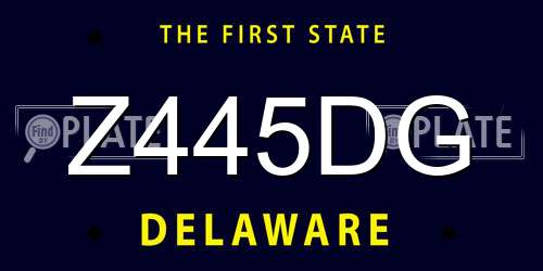 Z445DG Delaware License Plate