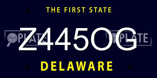 Z445OG Delaware License Plate